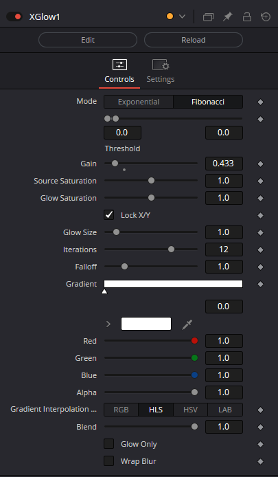 XGlow Settings